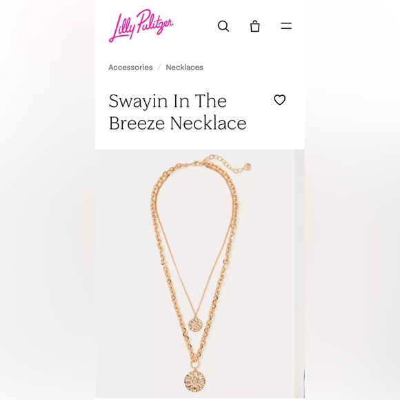 NWT💕 Lilly Pulitzer Swayin In The Breeze Necklace ~Gold Metallic~ $68 *BNWT* - Picture 1 of 10